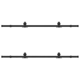 Sliding Door Hardware Kit 183 cm Steel Black 3295729