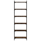Bookcase 6-Tier Smoked Oak 60x30x188 cm Engineered Wood 837664