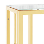 Console Table Gold 70x30x70 cm Stainless Steel and Glass 350034