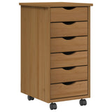 Desk and Rolling Cabinet Set MOSS 2 pcs Honey Brown 3438785
