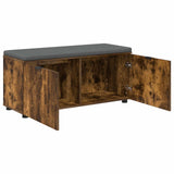 Hall Bench with Cushion with Shelf Smoked Oak 100 x 38 x 46 cm 891492