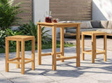Outdoor Bar Set 3 pcs Untreated Solid Teak Wood 3422496