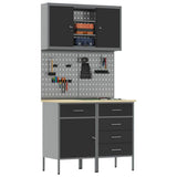 Work Cabinet Set with Drawer with Shelf Manual 5 pcs Black 3321426
