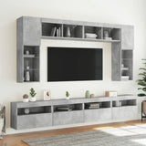 TV Wall Cabinets with LED Lights 2 pcs Concrete Grey 60x30x40 cm 837190