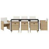 Garden Dining Set 9 pcs Beige Poly Rattan 3380608