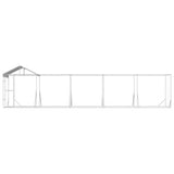 Outdoor Dog Kennel with Roof Silver 10x2x2.5 m Galvanised Steel 3190468