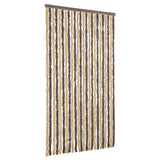 Fly Curtain Dark Brown and Beige 100x230 cm Chenille 377359