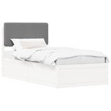 Bed Frame with Upholstered Headboard Light Grey 100 x 200 cm 877653