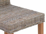 Dining Chair 2 pcs Solid Mahogany Wood Kubu Grey 42012420