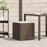 Cushion Box with Storage Brown 50 x 50 x 50 cm Poly Rattan 365409