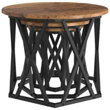 Nesting Side Table 3 pcs Old Wood Engineered Wood and Steel 868259