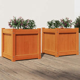 Garden Planters 2 pcs Wax Brown Solid Wood Pine 837409