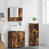 Bathroom Furniture Set 3 pcs Smoked Oak Engineered wood & Metal 3392948