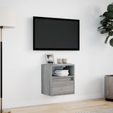 TV Wall Cabinet with LED Lights Grey Sonoma 41x31x45 cm 852323