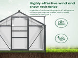 6 x 4ft Polycarbonate Greenhouse, Large Walk-In Green House with Slide Door and Window, Garden T3398P377664