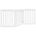 Dog Gate Foldable 3 Panels White 150 cm Poplar Wood 352244