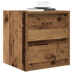 ZNTS Wall-mounted Bedside Cabinets 2 pcs Old Wood 38x34x40 cm 861262