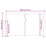 Retractable Side Awning 120 x 300 cm Brown 45364