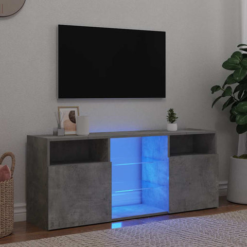 TV Cabinet with LED Lights Concrete Grey 120x30x50 cm 804305