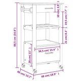 Kitchen Trolley MONZA 48x40x88.5 cm Solid Wood Pine 376085