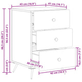 Bedside Cabinet Smoked Oak 43 x 41 x 66.5 cm Engineered Wood 895480