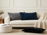 Cushion Cover 6 pcs HOUTEN Dark Grey 50 x 75 cm Faux Rabbit Fur 919996