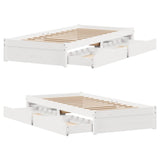 Bed Frame without Mattress White 90x190 cm Single Solid Wood Pine 3301649