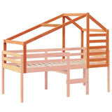 Kids' Bed Roof Wax Brown 198x97x113 cm Solid Wood Pine 846878