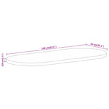 Table Top 140x60x3.8 cm Oval Solid Wood Rough Mango 370121