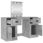 Dressing Table with LED Concrete Grey 130x50x132.5 cm 3185347