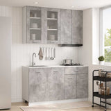 Kitchen Unit LYON 4 pcs Concrete Grey Engineered Wood 3438358