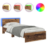 Bed Frame with Headboard Old Wood 100 x 200 cm Engineered Wood 885787