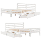 Bed Frame without Mattress White 135x190 cm Double Solid Wood Pine 3301601