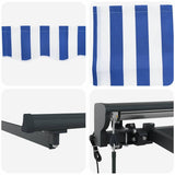 Retractable Awning Manual Blue and anthracite 350 x 250 cm 3330202