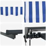 Retractable Awning Blue and White 400 x 300 cm 3330854
