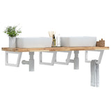 Basin Shelf Wall Mounted Steel and Solid Wood Acacia 3302814