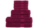 8 Piece Premium Towel Set SOLUND Bordeaux 600 gsm 137539