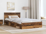 Bed Frame with Headboard Old Wood 100 x 200 cm Solid Pine Wood 3410643