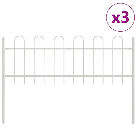 Garden Fence White 5.1 x 0.6 m Powder-coated steel 3334063