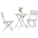Bistro Set 3 pcs Beige Steel 42002953