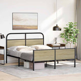 Bed Frame without Mattress 140x200 cm Sonoma Oak Engineered Wood 4100447