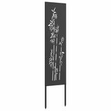 Garden Privacy Screen Black 32 x 140 cm Cold-rolled steel 876224