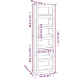 Book Cabinet 50x35x183 cm Solid Wood Pine 821719