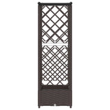 Raised Bed with Trellis and Roof Brown 122.5 x 40 x 123 cm PP 42032515