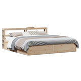 Bed Frame with Headboard 200x200 cm Solid Wood Pine 3306330