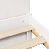 ZNTS Bookcase Bed without Mattress White 150x200cm Solid Wood Pine 3322284