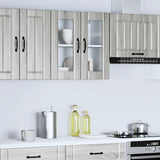 Kitchen Wall Cabinet with Glass Door Lucca Grey Sonoma Engineered Wood 853913