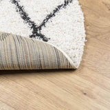 Shaggy Rug PAMPLONA High Pile Modern Cream and Black 280 cm 375381