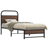 Bed Frame without Mattress 75x190 cm Brown Oak Engineered Wood 4100472