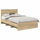 Bed Frame Sonoma Oak 120 x 200 cm Engineered Wood 3408874